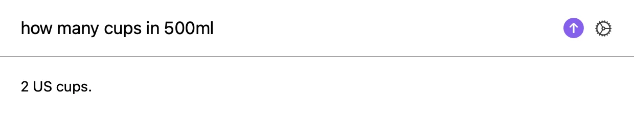 how many cups in 500ml → 2 US cups.