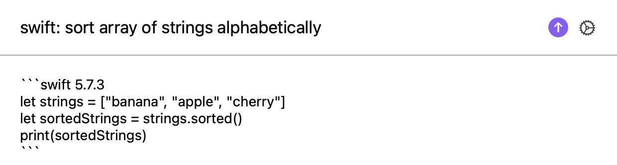 swift: sort array of strings alphabetically → working Swift code